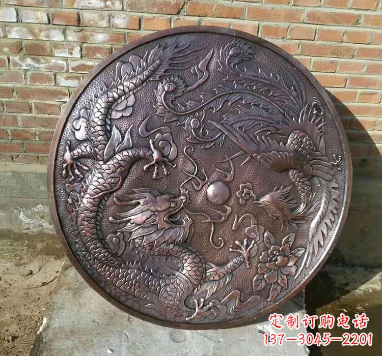广西传统工艺锻铜龙凤雕塑