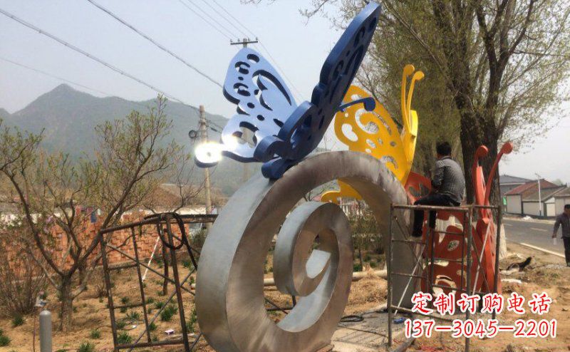 广西优雅无比,不锈钢蝴蝶雕塑