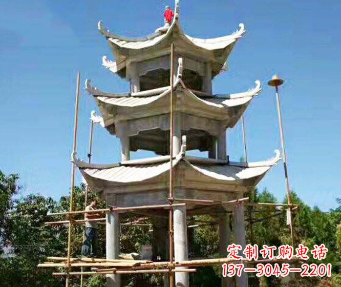 广西精美古典凉亭石雕