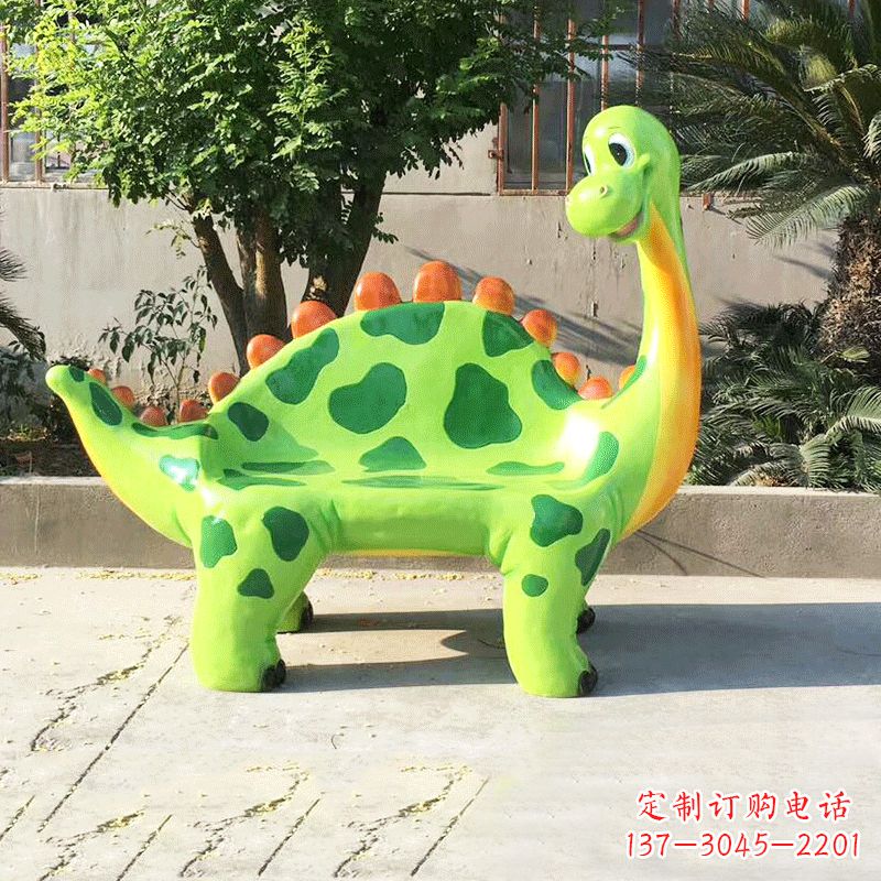广西儿童乐园玻璃钢卡通恐龙座椅