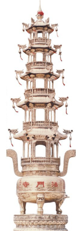 广西传统工艺艺术精品法门寺铜香炉雕塑