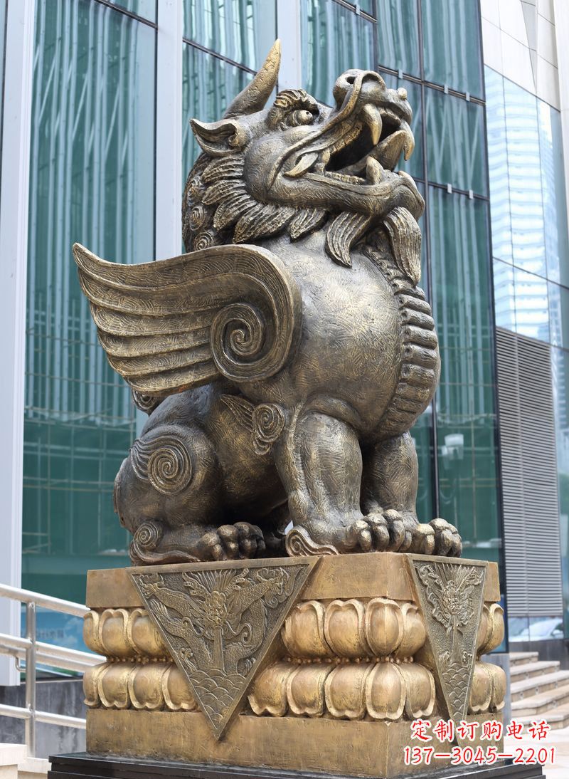 广西精美独角兽铜雕