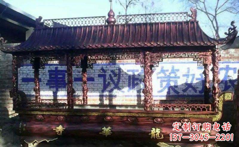 广西方形寺庙香炉铜雕塑