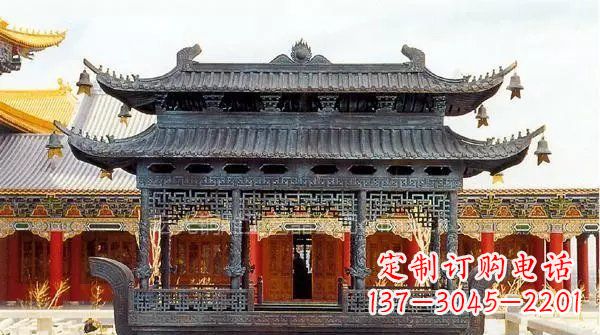 广西方形寺庙香炉铜雕塑
