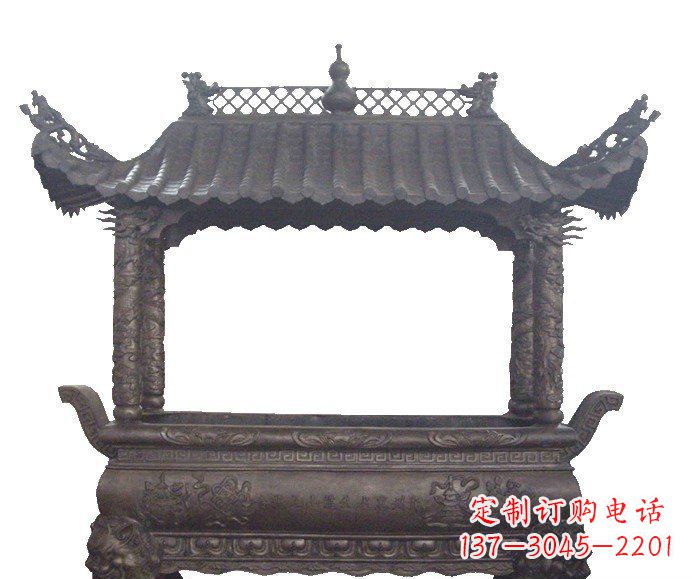 广西方形香炉寺庙铜雕_2