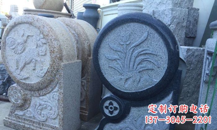 广西传统仿古抱鼓门墩雕塑