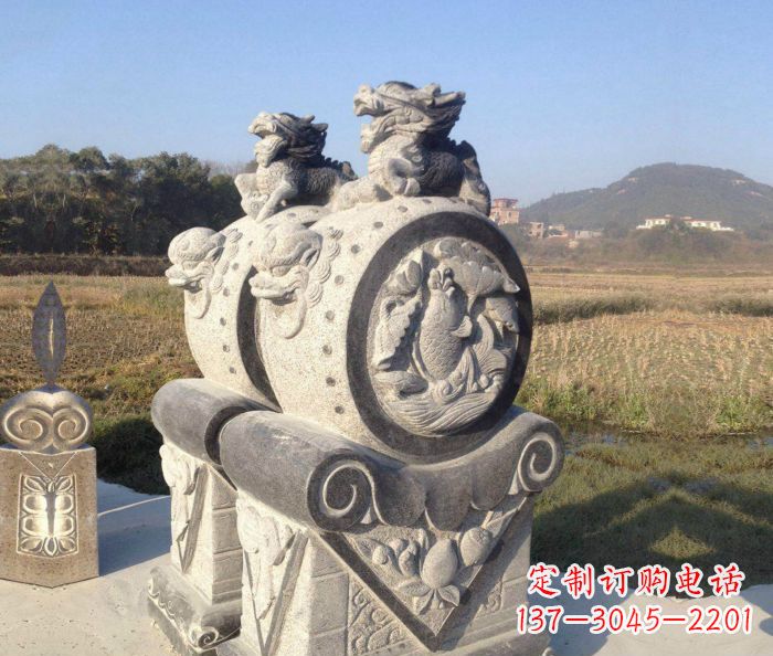 广西仿古抱鼓石镇宅石门墩 (4)