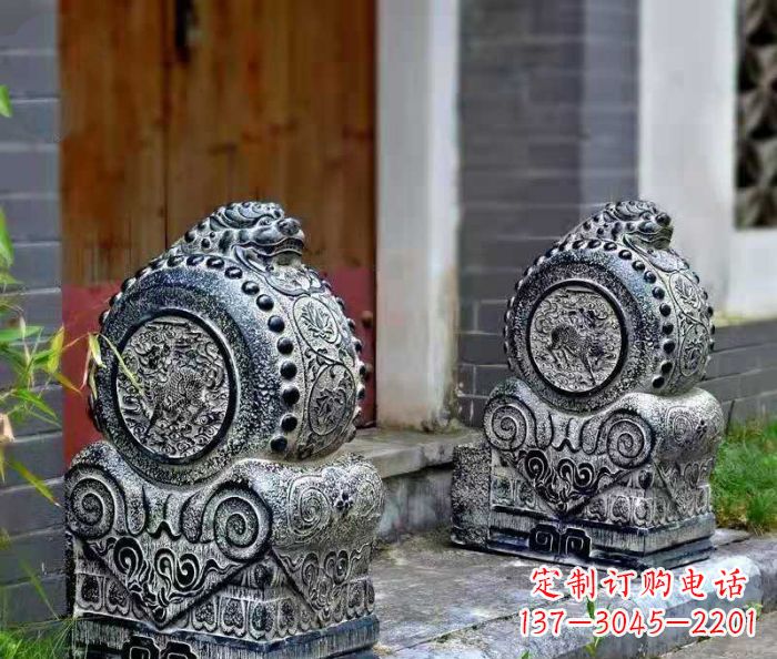 广西精美仿古抱鼓石门墩雕塑