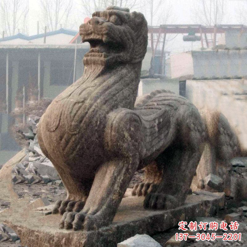 广西中领雕塑狴犴青石雕塑融入古代神话的历史文化风格