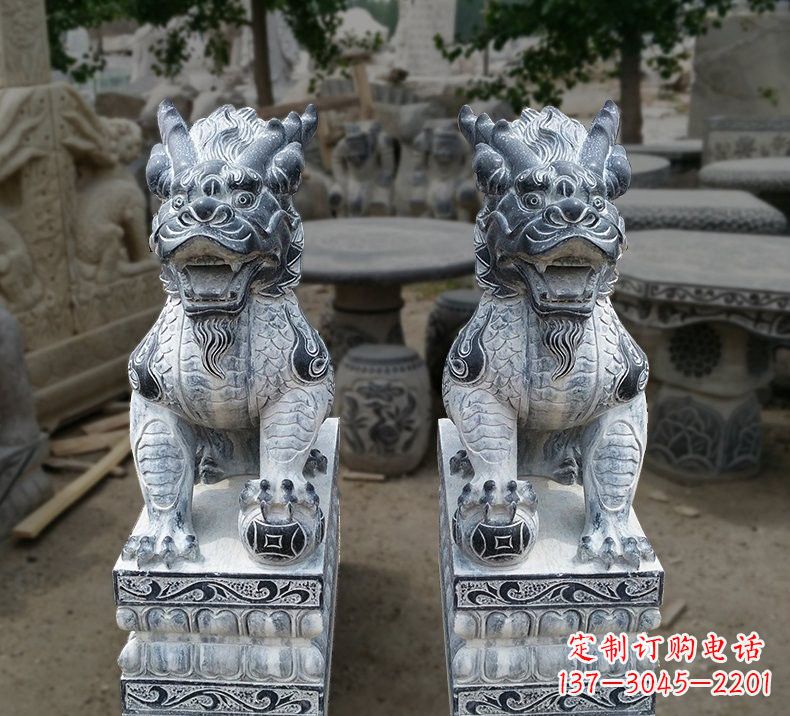 广西传统工艺仿古麒麟雕塑