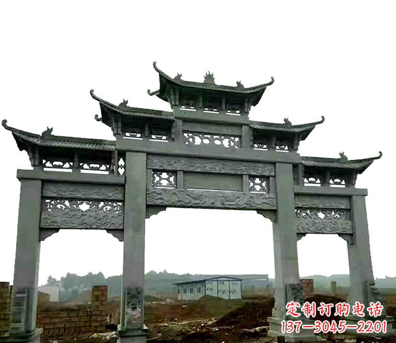 广西中领雕塑精美牌坊石雕,高品质时尚艺术