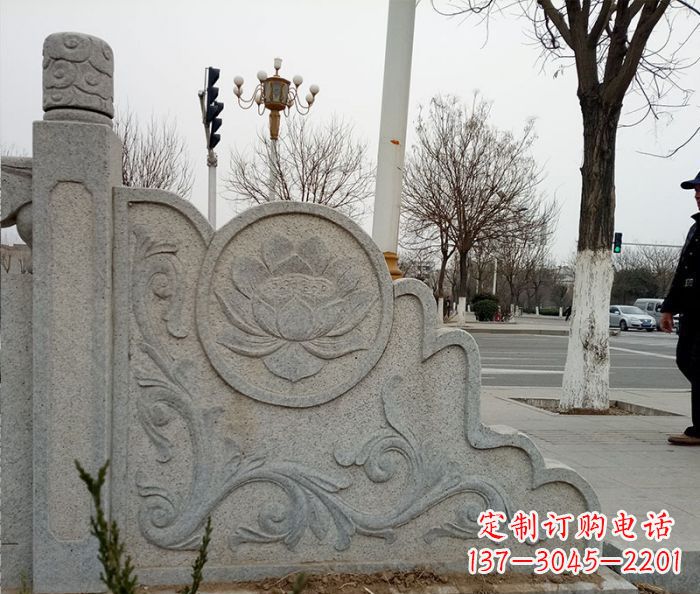 广西仿古护城河石栏板雕塑