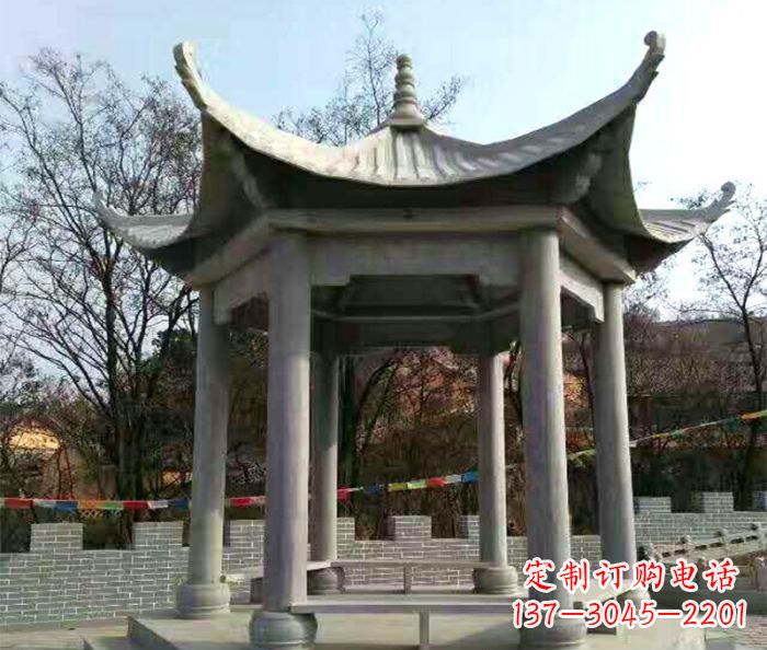 广西仿古六角凉亭石雕 (4)