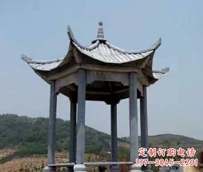 广西仿古六角凉亭石雕 (5)