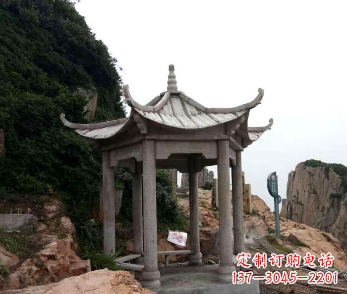 广西仿古六角凉亭石雕 (7)