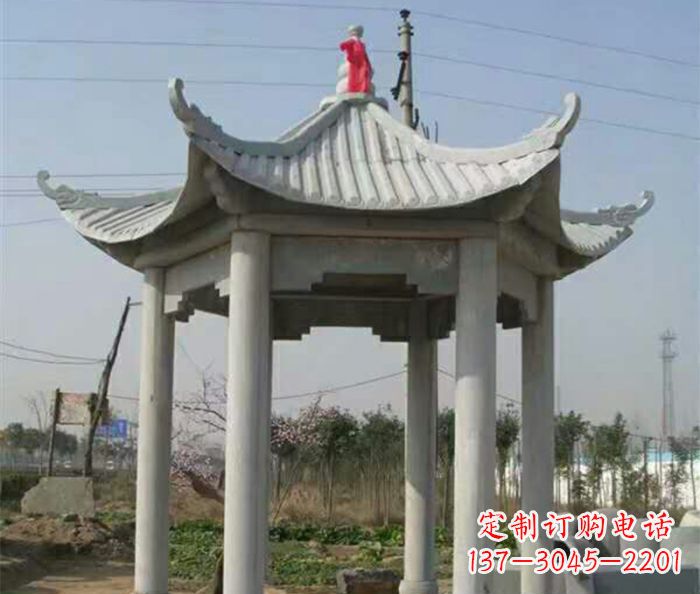 广西仿古六角凉亭石雕 (9)