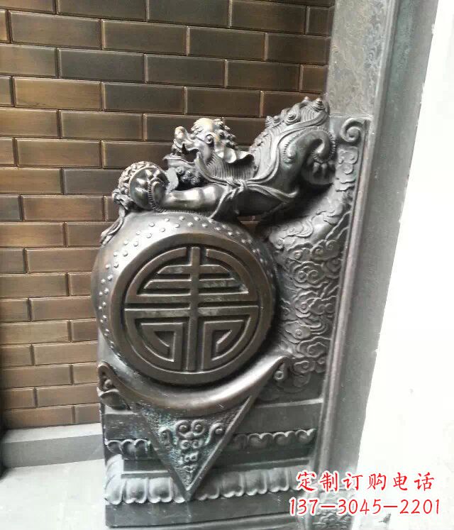 广西精美仿古门墩铜雕