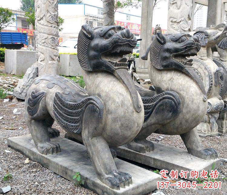 广西仿古貔貅门口招财石雕