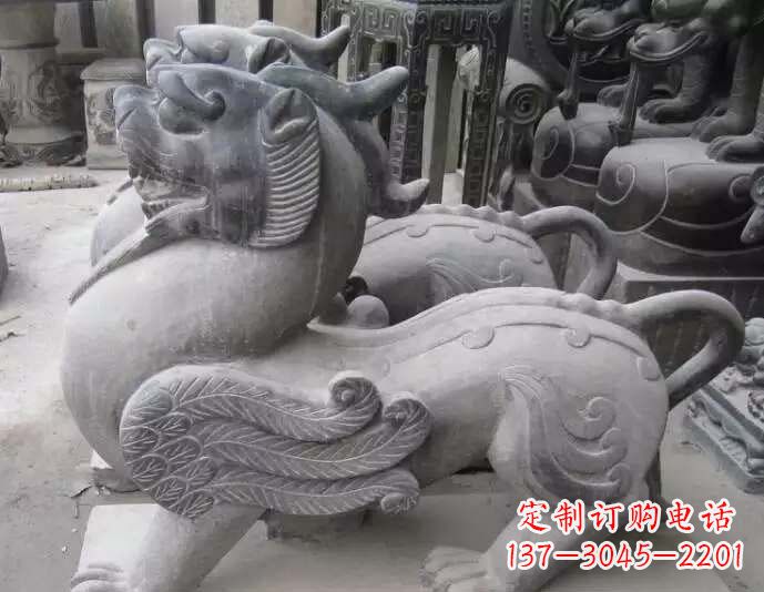 广西仿古貔貅石雕 (2)