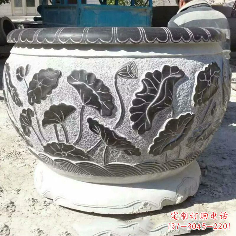 广西仿古青石做旧水缸