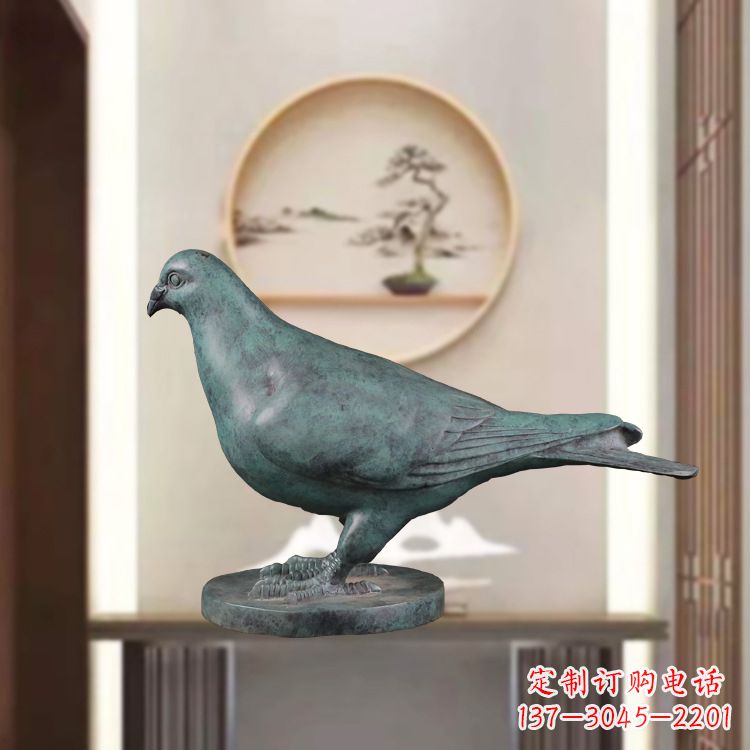 广西精致雕刻青铜鸽子雕塑摆件