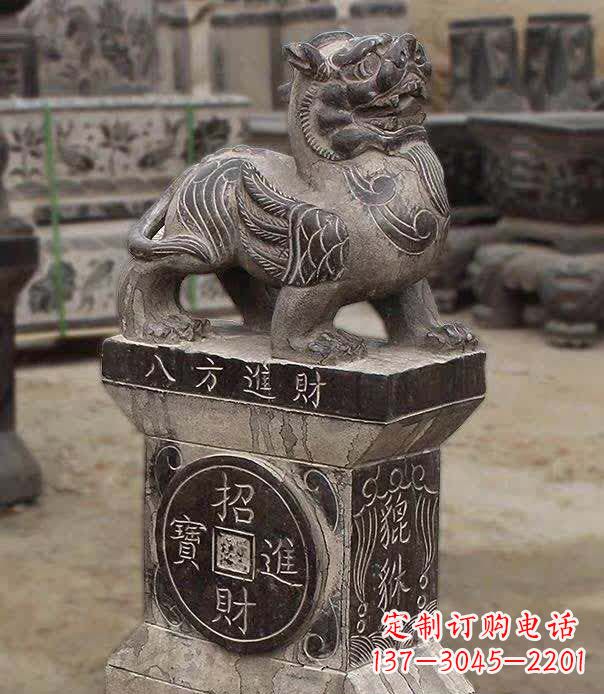 广西仿古石雕貔貅雕塑