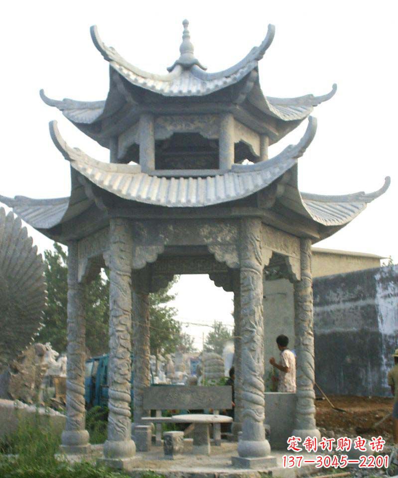 广西仿古石凉亭石雕