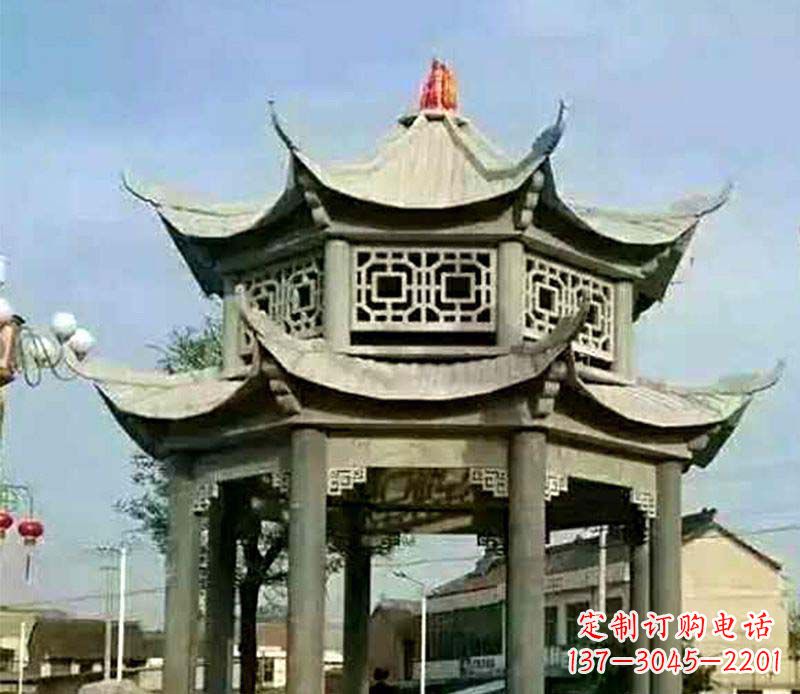广西仿古石凉亭石雕 (2)
