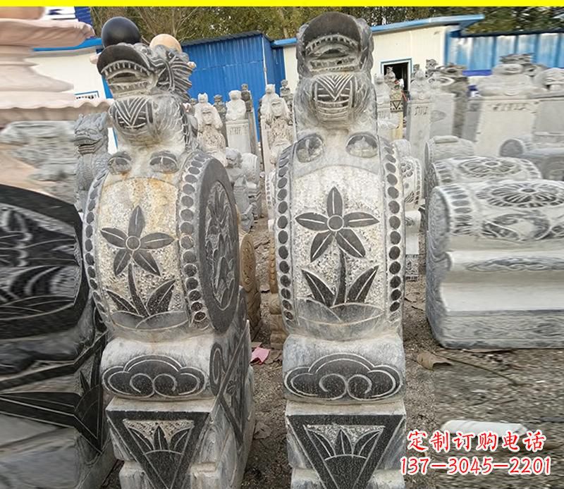 广西仿古石门墩雕塑