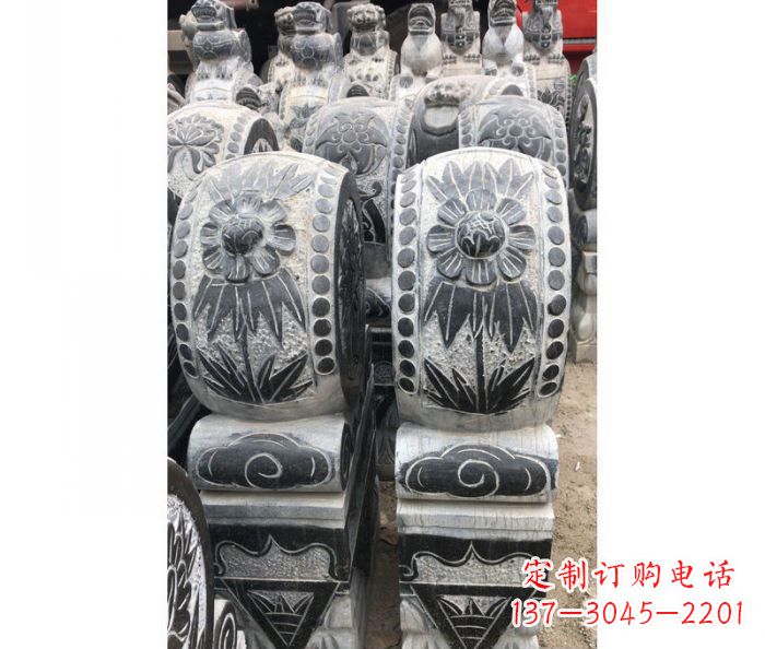 广西仿古石门墩镇宅抱鼓石雕塑
