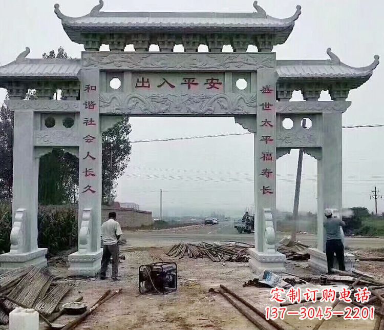 广西仿古石牌坊石雕