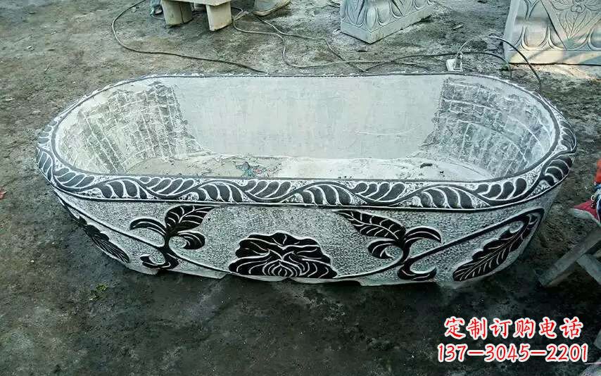 广西风格独特的仿古石头水缸雕塑