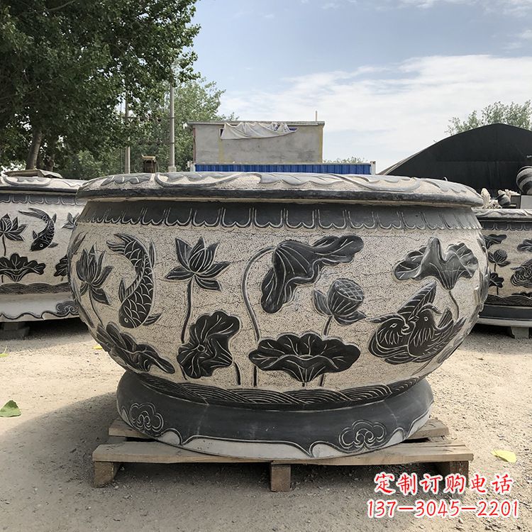 广西精美仿古花盆雕塑