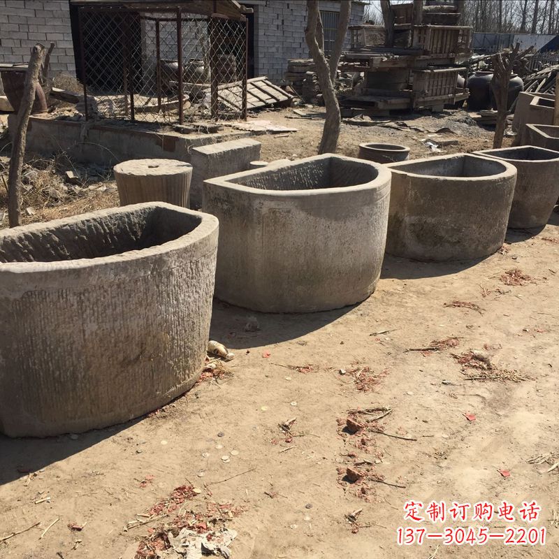 广西仿古做旧弧形石槽