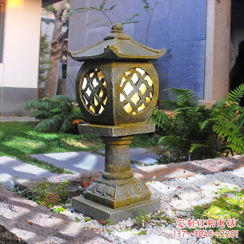 广西仿古庭院石雕灯笼,精美雕刻点亮家园