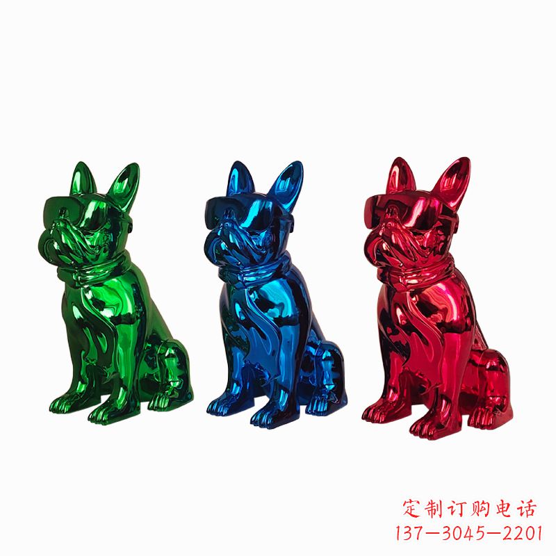 广西仿琉璃斗牛犬生肖狗雕塑