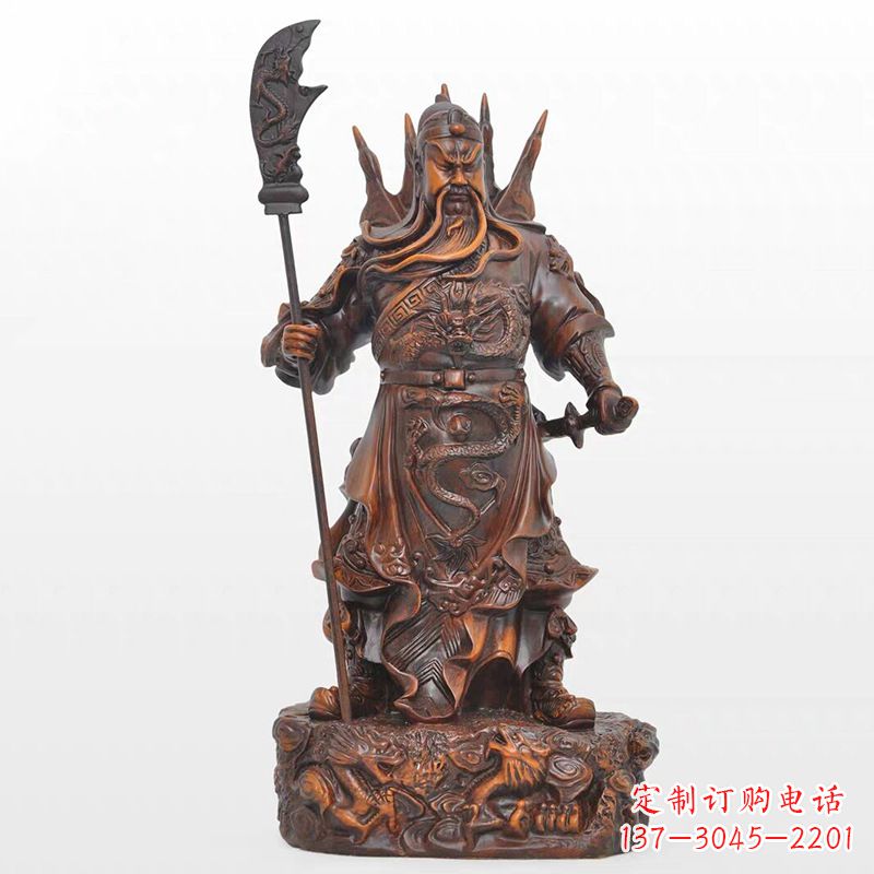 广西精美关公铜雕像,古朴高雅