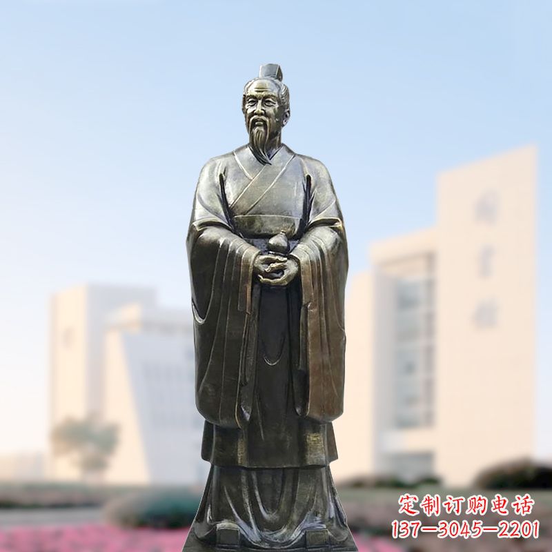 广西仿铜玻璃钢扁鹊雕塑