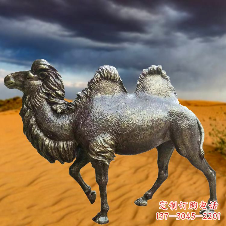 广西仿铜玻璃钢骆驼雕塑