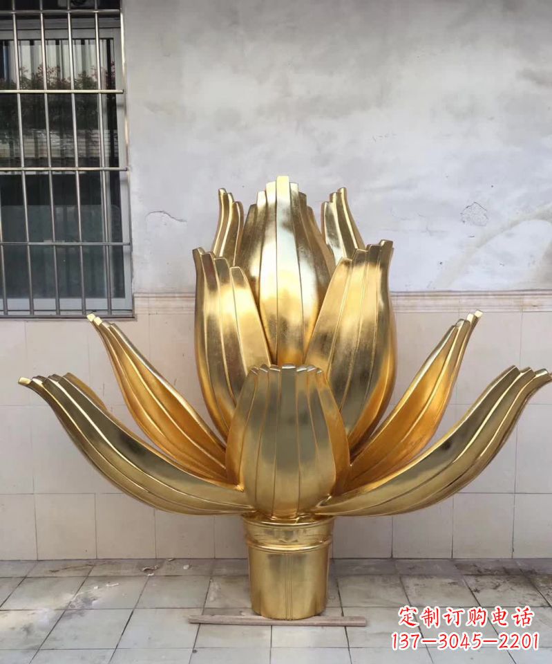 广西精美不锈钢荷花雕塑