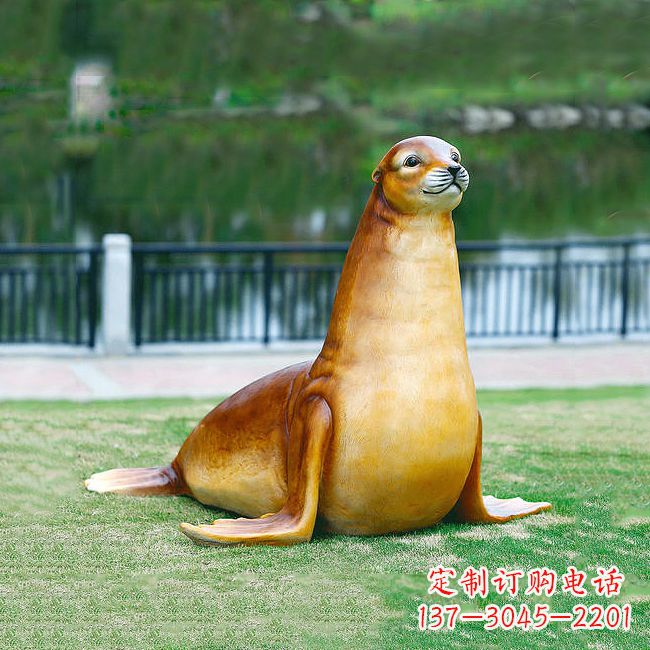 广西仿真玻璃钢海豹雕塑,活力与艺术完美结合