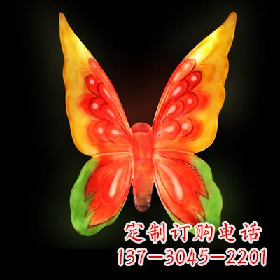广西艺术雕塑大号黄色发光蝴蝶