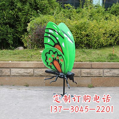 广西大号蓝色蝴蝶定制雕塑