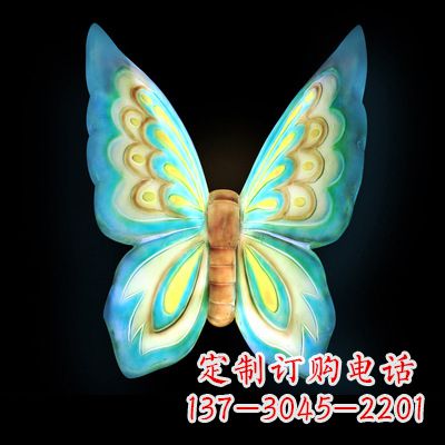 广西 大号蓝色发光蝴蝶塑像