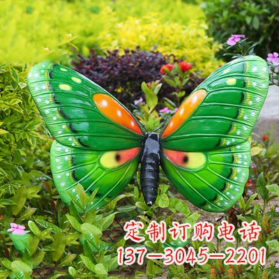 广西精致魅力的绿色蝴蝶雕塑