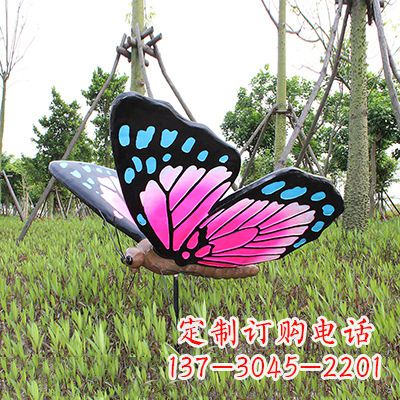 广西仿真蝴蝶_紫蓝黑款100x95x60