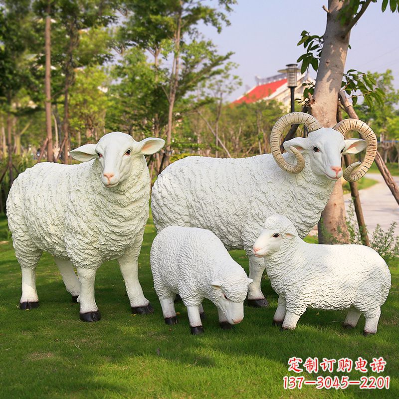 广西乡村绵羊雕塑 – 农家院庭院仿真动物摆件