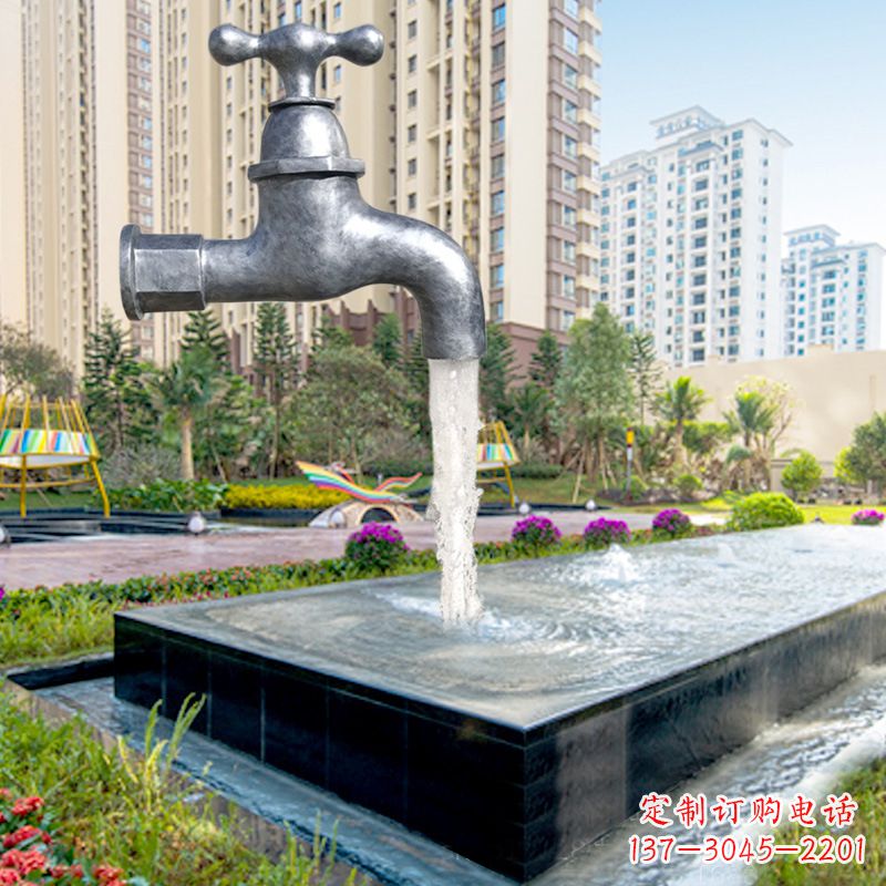 广西仿真水龙头流水喷泉雕塑