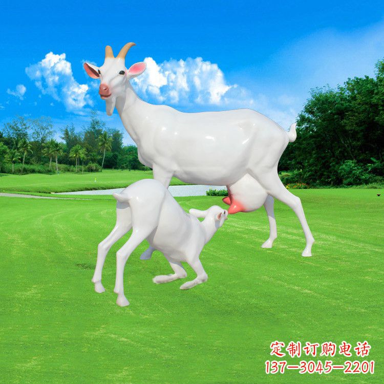 广西精美仿真羊羔羊跪乳雕塑