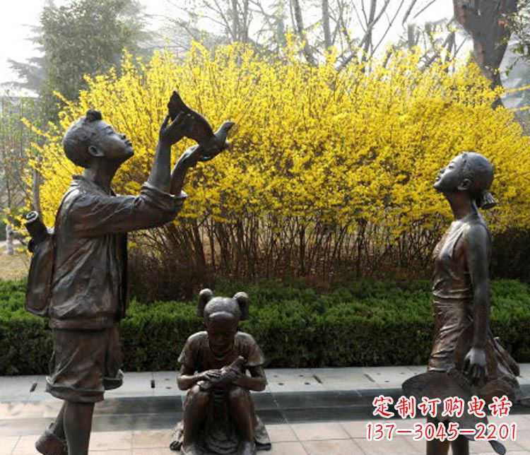 广西精致可爱的儿童铜雕